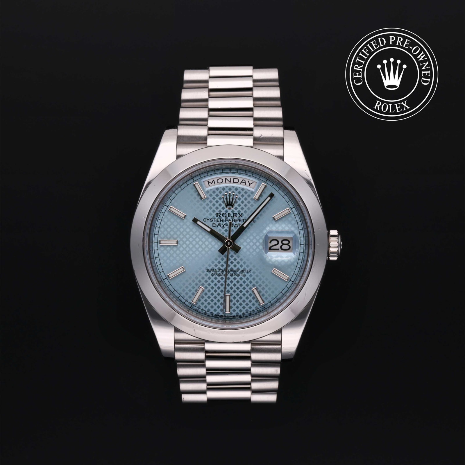 Montres Rolex Certified Pre-Owned Day-Date 40 mm en Platine